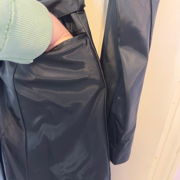 Vintage 90s Y2K Weather Vane Double-Breasted Short Trench Coat Size S Black - Picture 9 of 10